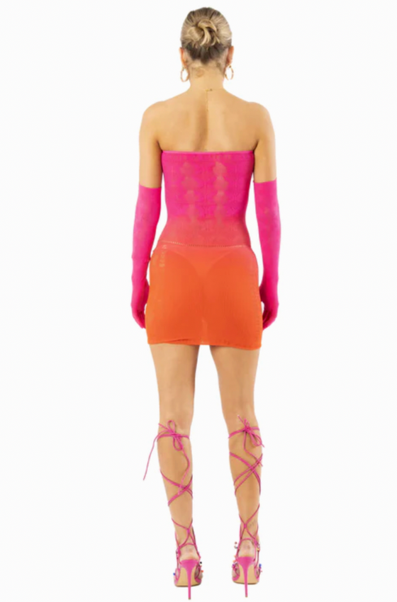 Butterfly Tube Dress with Gloves