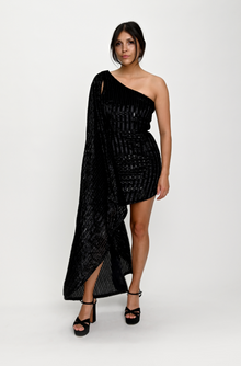  Women's One Shoulder Dress | Black One Shoulder Dress | THE STRAND SD